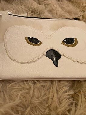 NWT!  Harry Potter White Owl Face Zip Pouch - Novelty Animal Clutch